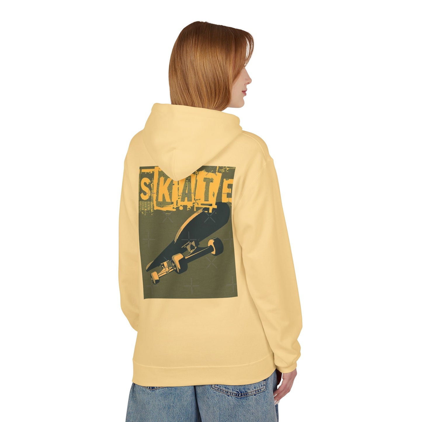 Skateboard Graphic Hoodie, Unisex Fleece Hoodie, Casual Streetwear, Gift for Skate Lovers, Cool Layer for Every Occasion
