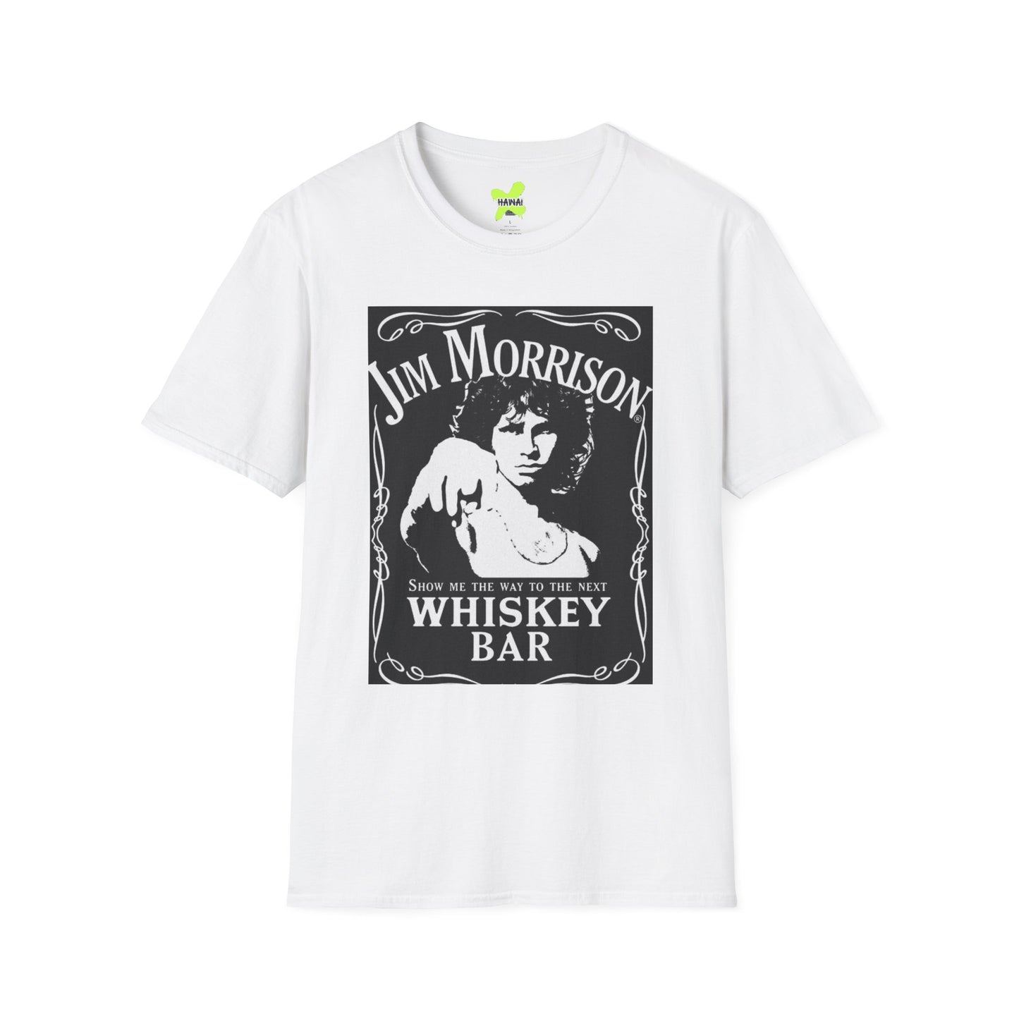 Jim Morrison Whiskey Bar Unisex Softstyle T-Shirt - Vintage Rock Apparel