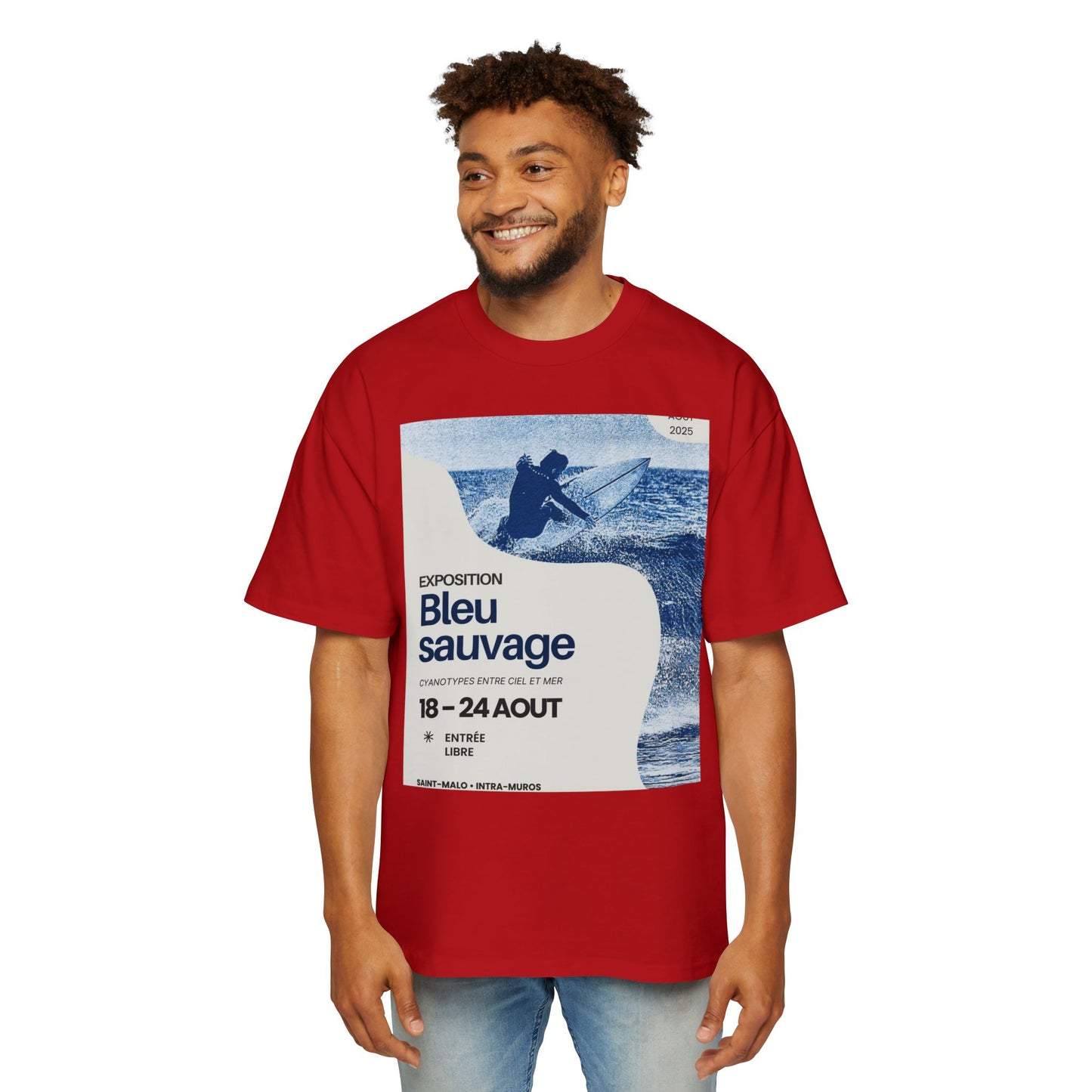 Bleu Sauvage Surf Tee — Men's Oversized Graphic T-Shirt