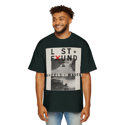Lost & Found 'Wheels + Waves' Graphic Tee — Oversized Men's Surf Skate Shirt