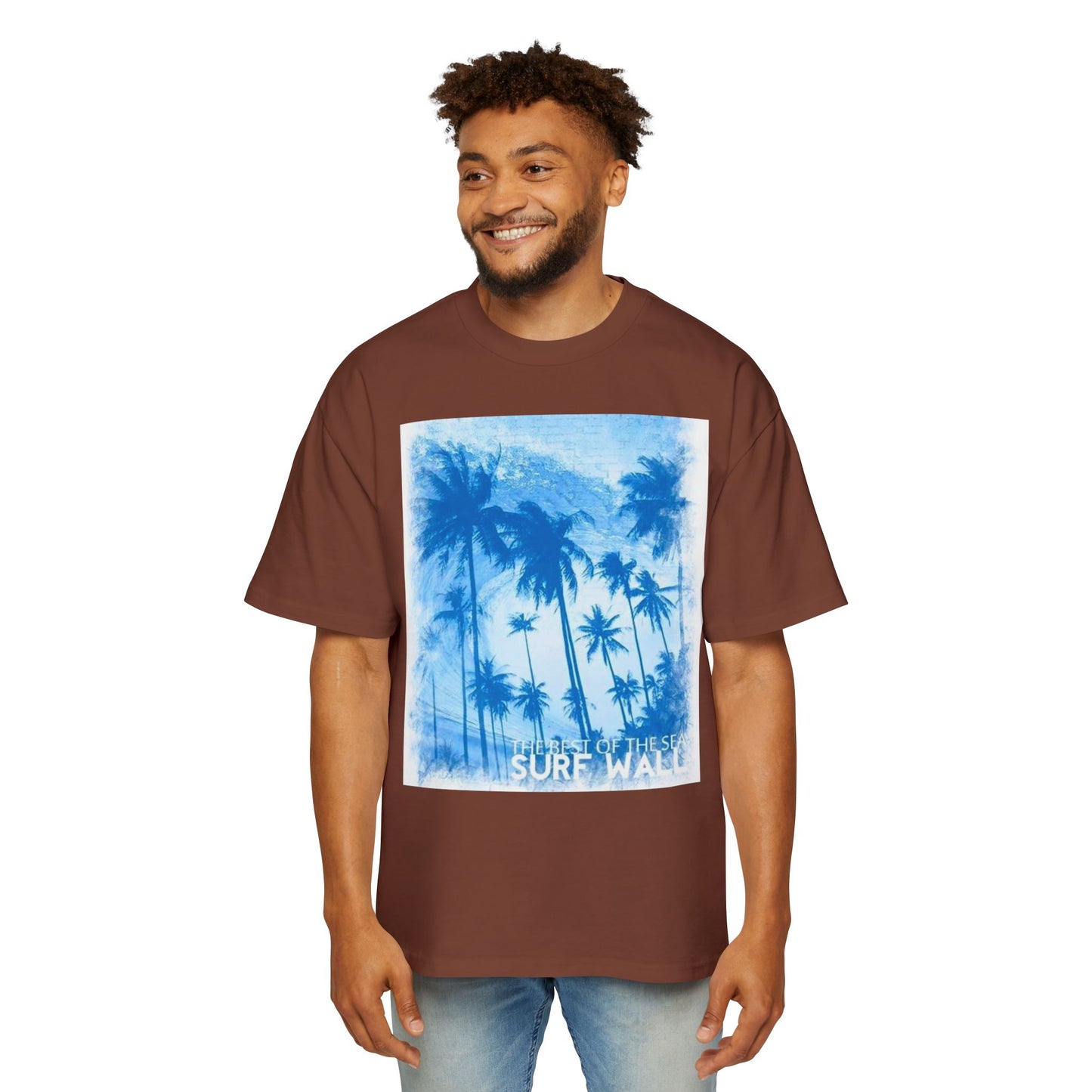 Surf Palm Tee — Blue Tropical Graphic T-Shirt