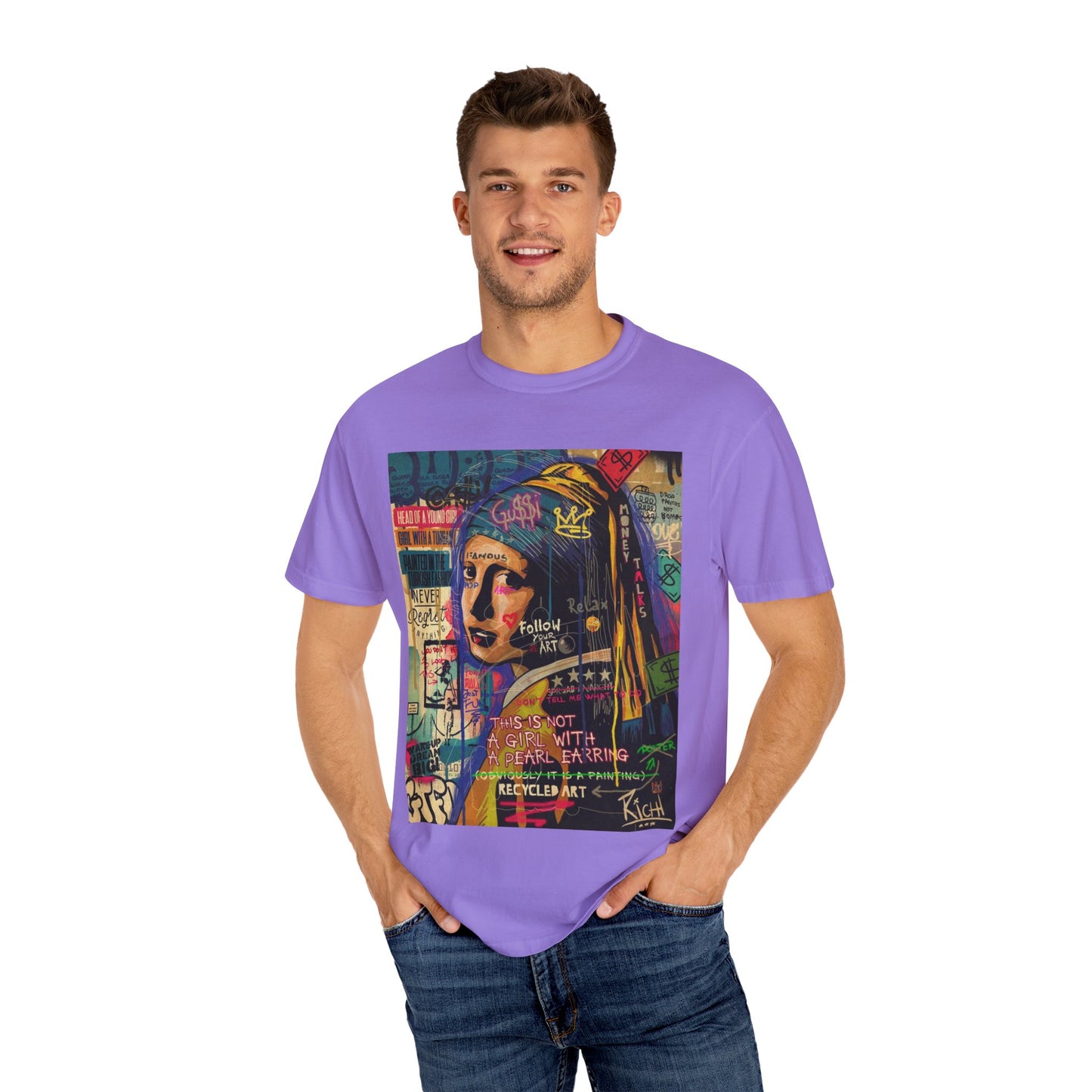 Artistic Unisex Garment-Dyed T-shirt - 'This Is Not a Girl with Great Hair' Design