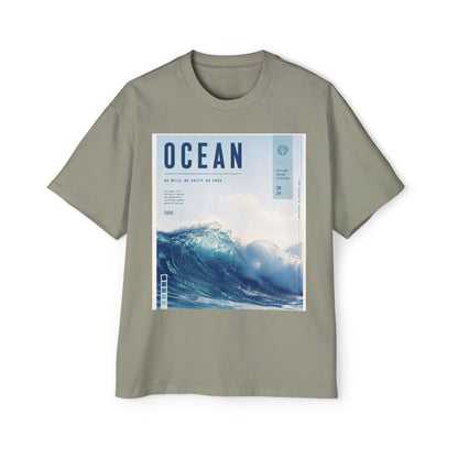 Ocean Wave Graphic Tee — "OCEAN" Coastal Photo Print T-Shirt