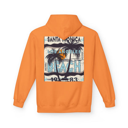 Santa Monica Beach Vintage Fleece Hoodie - Unisex, Cozy Casual Wear, Perfect for Beach Lovers, Summer Vibes, Travel Souvenir, Birthday Gift