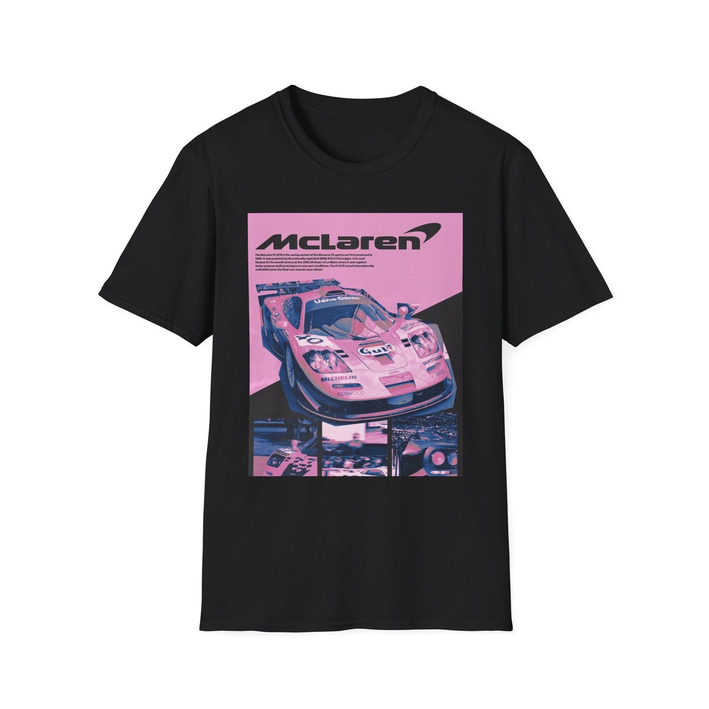 Retro McLaren Racing T-Shirt - Unisex Softstyle Tee for Car Enthusiasts