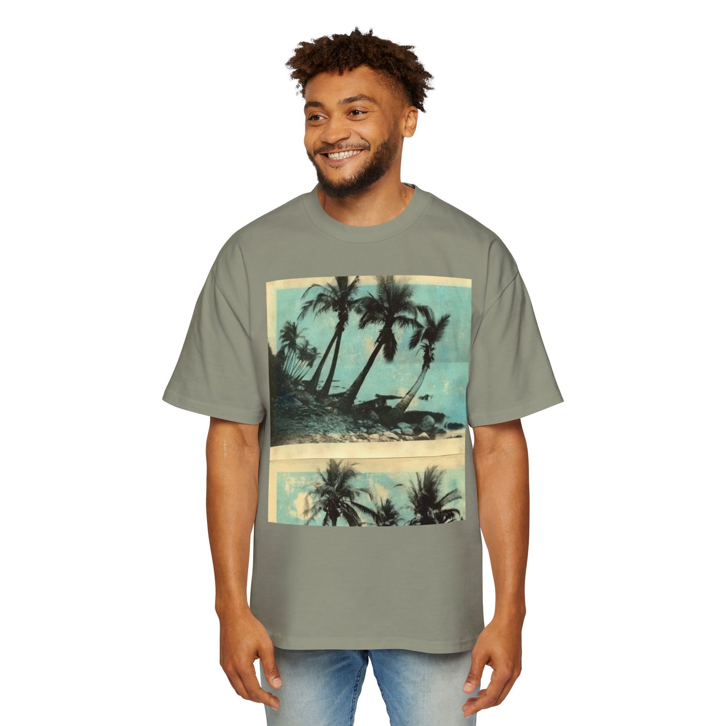 T-Shirt — Vintage Palm Beach Graphic Tee (Retro Tropical Sunset)