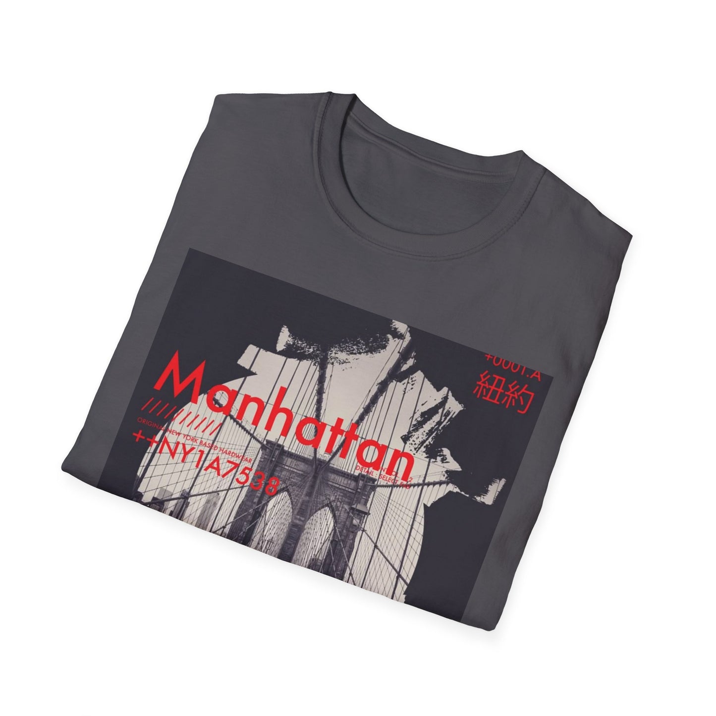 Manhattan Unisex Softstyle T-Shirt, NYC Art Tee, Graphic T-Shirt, Casual Wear, Gift for City Lovers, Travel Enthusiast