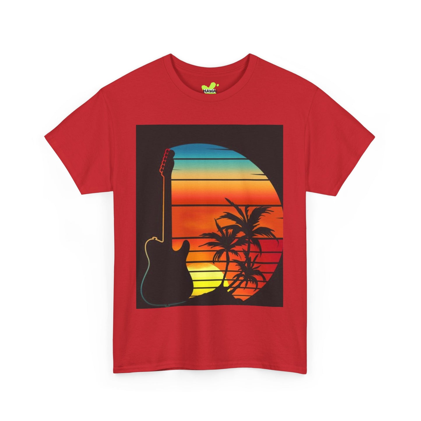 Sunset Guitar Vibe Unisex Heavy Cotton Tee