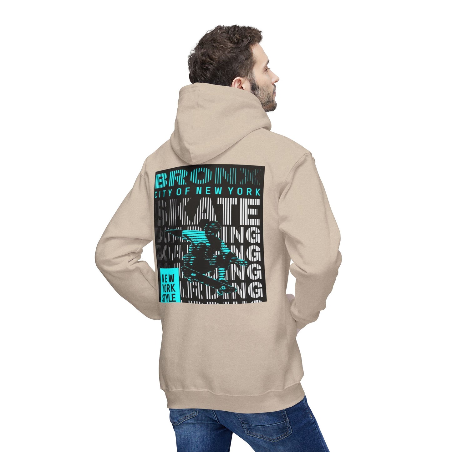 NYC Inspired Unisex Hoodie, Skate Style, Streetwear Sweatshirt, Casual Layer, Gift for Him/Her, Made in USA