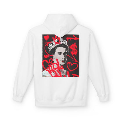 Queen Inspired Graphic Fleece Hoodie - Unisex Midweight, Cozy Apparel for Art Lovers