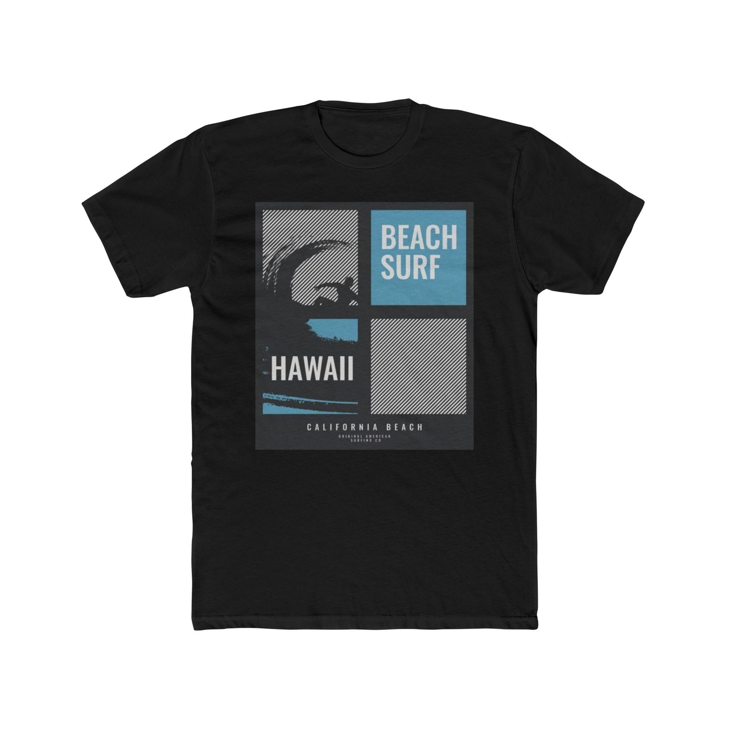 Beach Surf Hawaii Unisex Cotton Crew Tee, Summer T-Shirt, Surfing Apparel, Vacation Shirt, Ocean Lover Gift, Beach Party Outfit