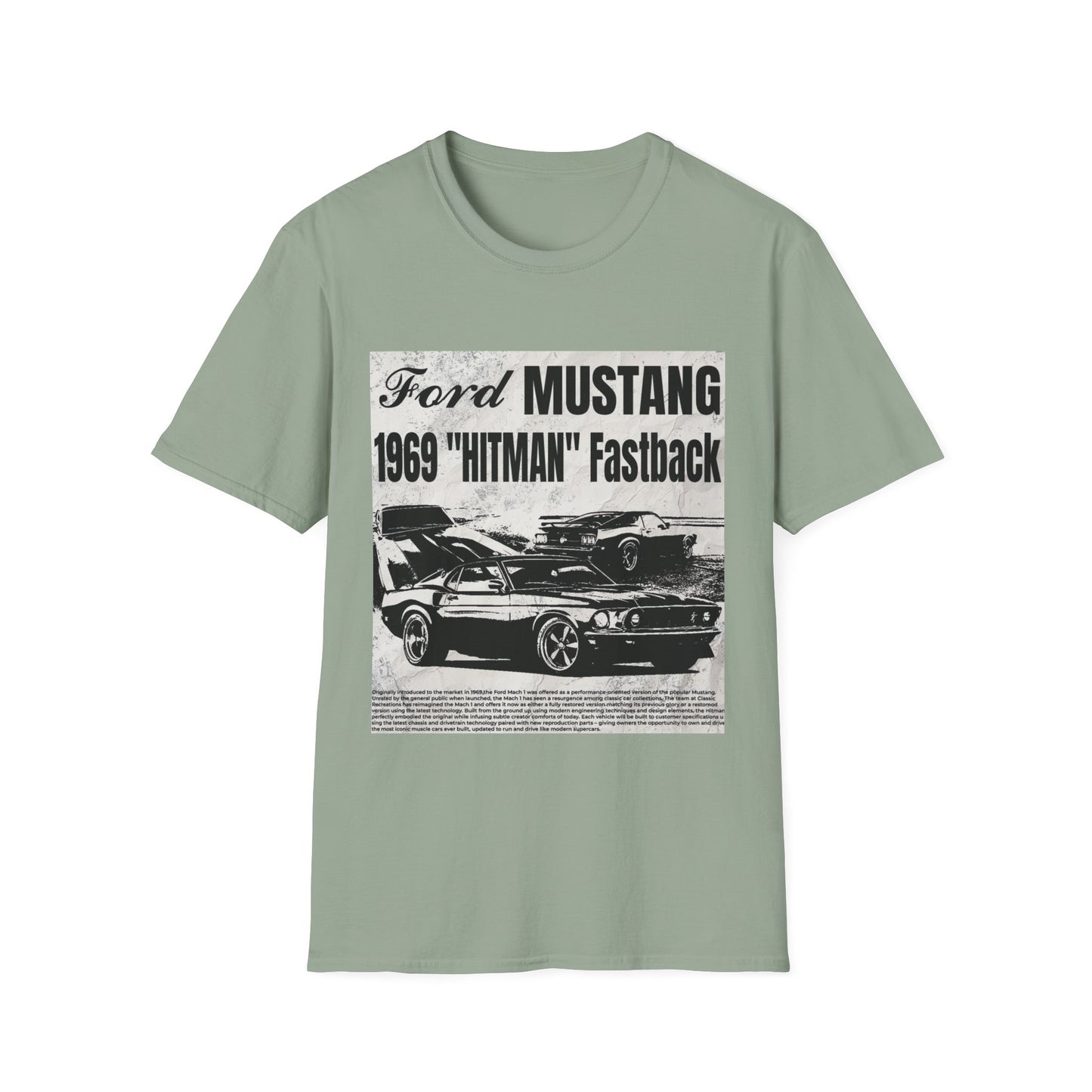 Vintage 1969 Ford Mustang 'Hitman' Unisex T-Shirt - Classic Car Enthusiast Apparel