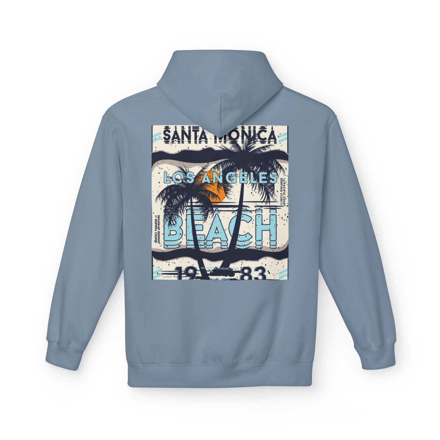 Santa Monica Beach Vintage Fleece Hoodie - Unisex, Cozy Casual Wear, Perfect for Beach Lovers, Summer Vibes, Travel Souvenir, Birthday Gift