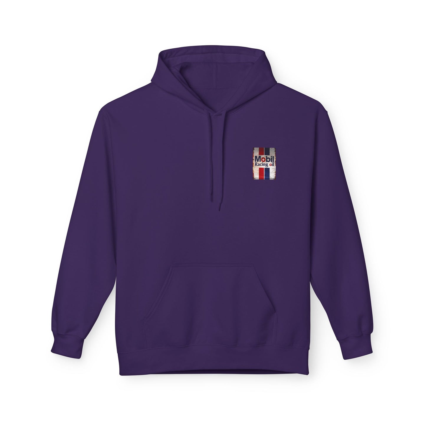 Retro Mobil Racing Oil Fleece Hoodie for Motorsport Enthusiasts