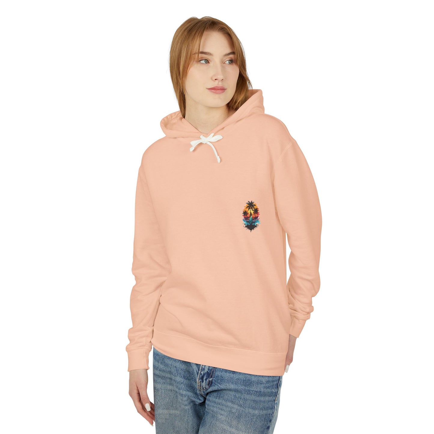 Coastal Sunset Surf Hoodie - Unisex Lightweight Hooded Sweatshirt