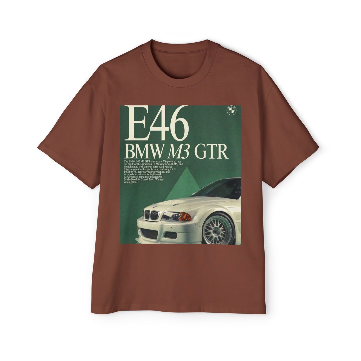 E46 BMW M3 GTR Tee — Vintage Racing Poster Graphic T-Shirt