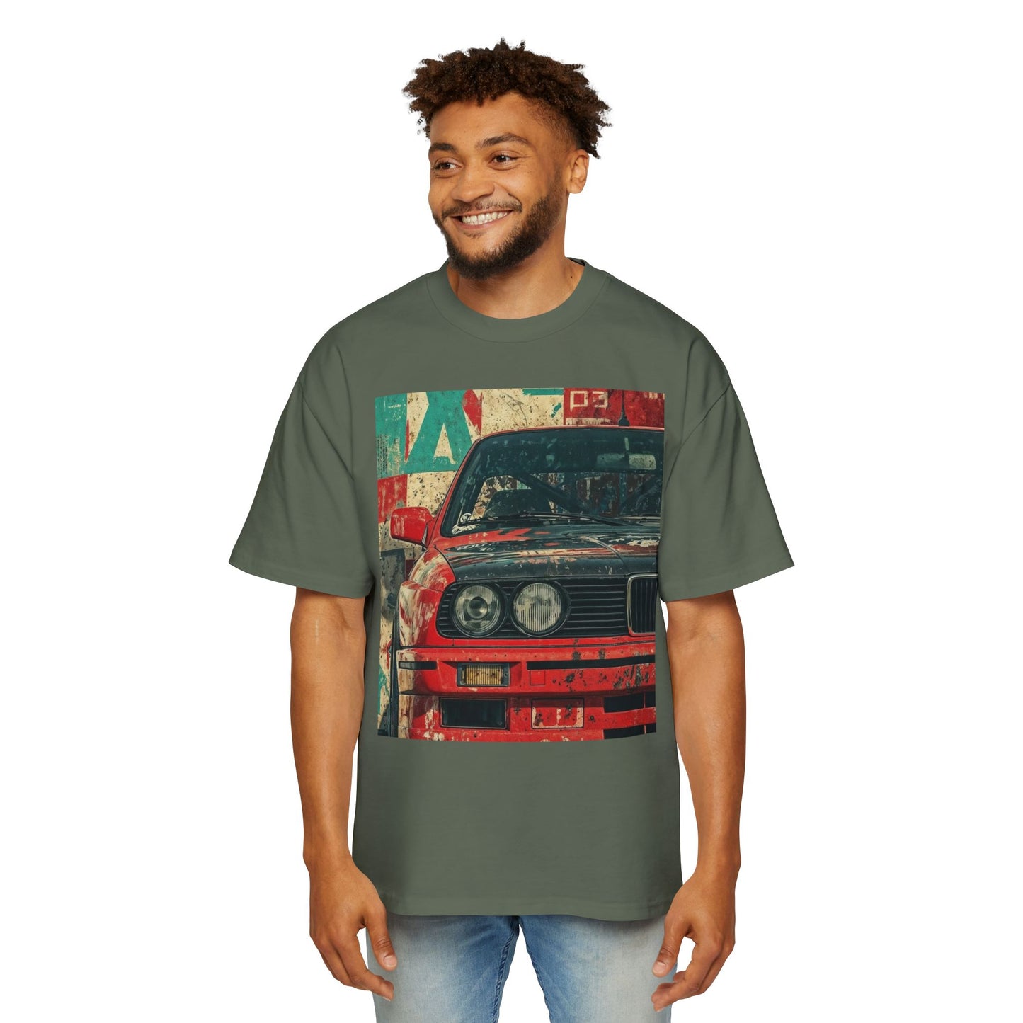 Vintage Racing Car Tee — Retro BMW Front Graphic T-Shirt