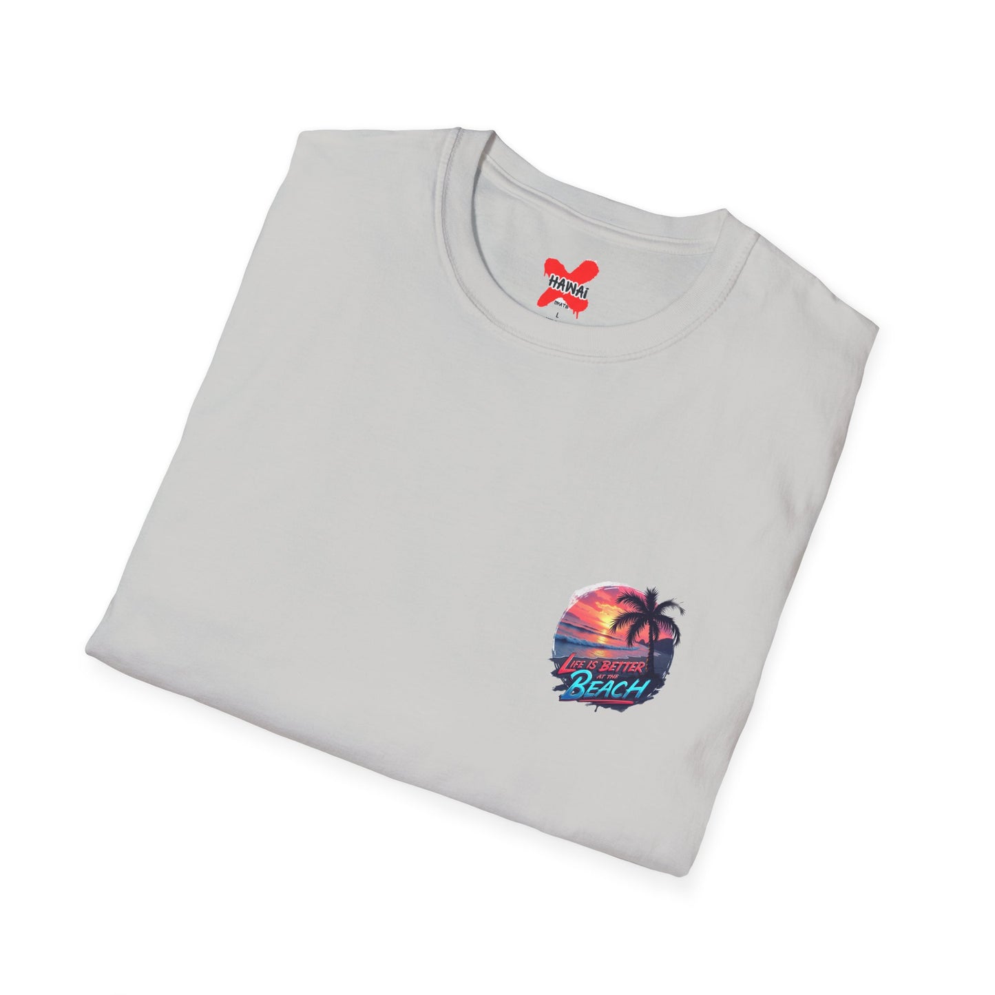 Unisex Softstyle Beach T-Shirt - "Life is Better at the Beach" Graphic Tee