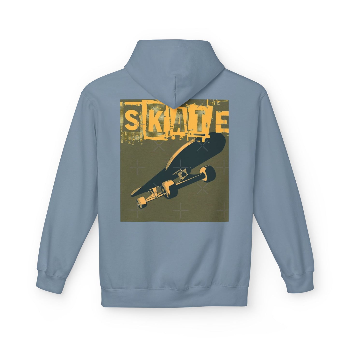 Skateboard Graphic Hoodie, Unisex Fleece Hoodie, Casual Streetwear, Gift for Skate Lovers, Cool Layer for Every Occasion