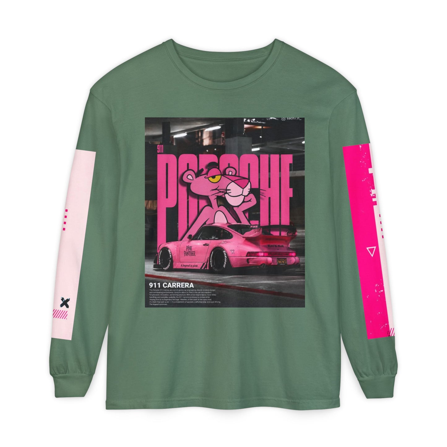 Pink Panther Porsche Long Sleeve T-Shirt