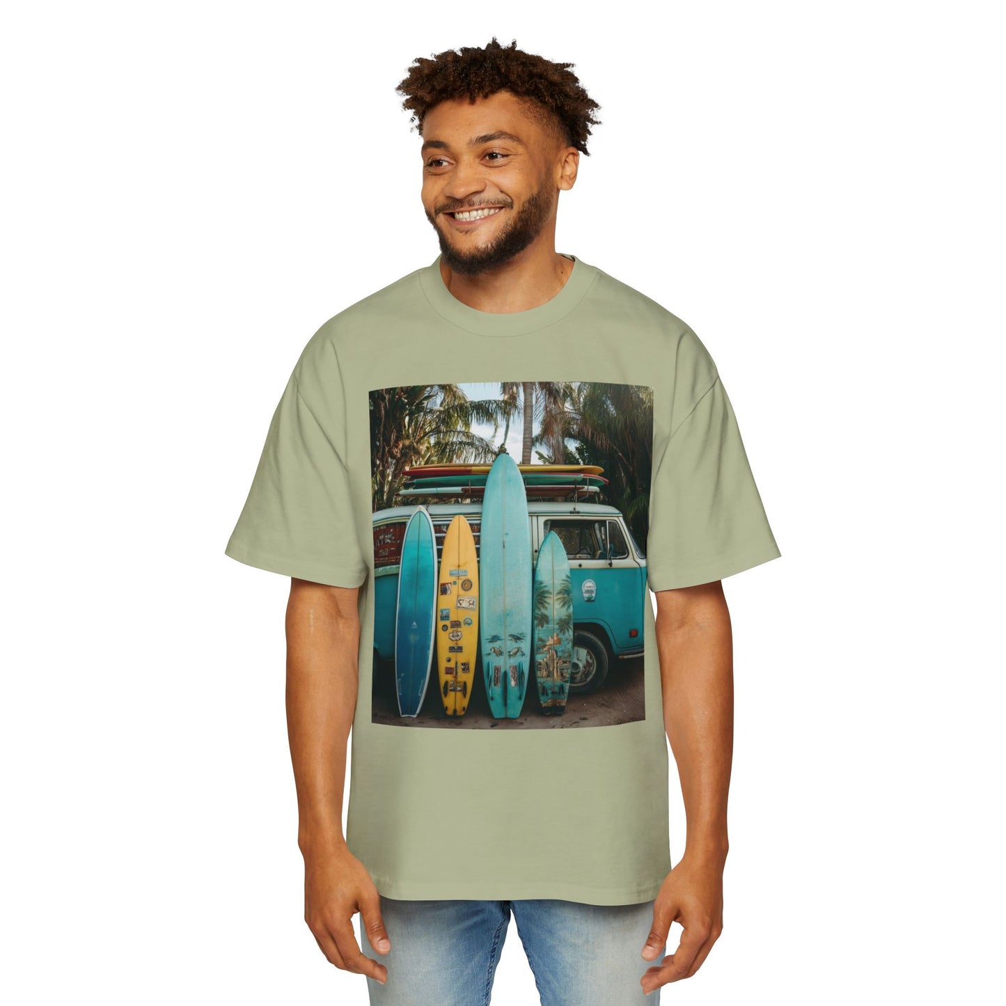 Surf Van Photo T‑Shirt — Vintage Surfboard Beach Tee