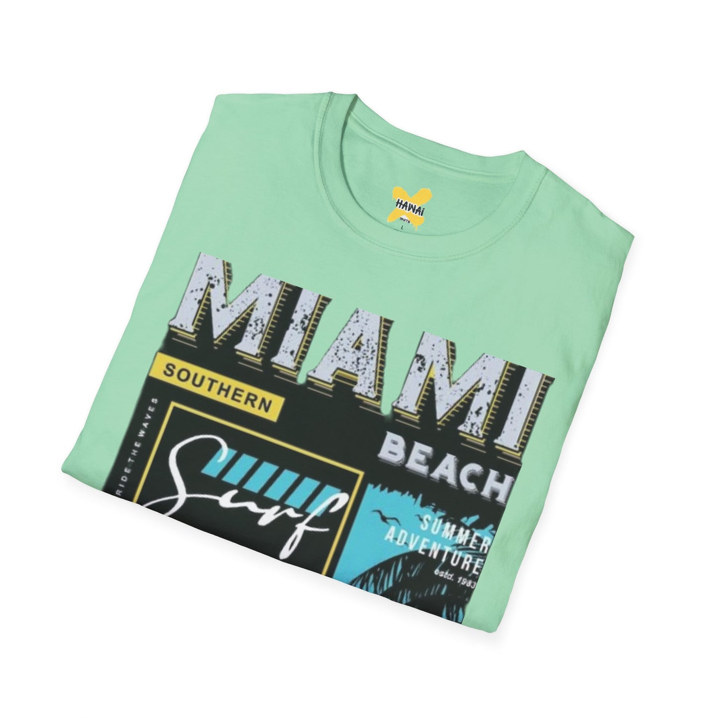 Miami Beach Surf Adventure Unisex Softstyle T-Shirt
