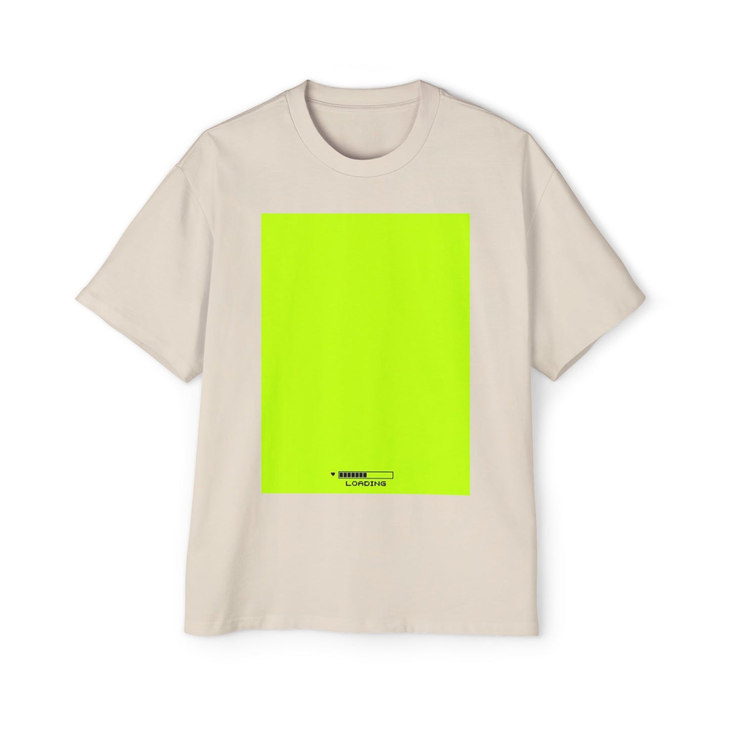 Oversized Tee — Neon Green Minimal Graphic "SUMMER LOVEDAY"