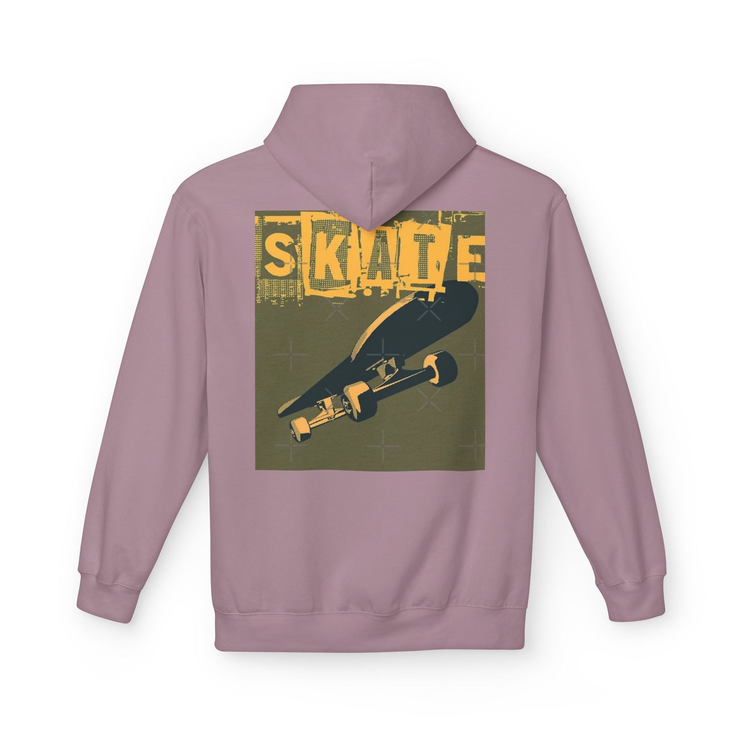 Skateboard Graphic Hoodie, Unisex Fleece Hoodie, Casual Streetwear, Gift for Skate Lovers, Cool Layer for Every Occasion