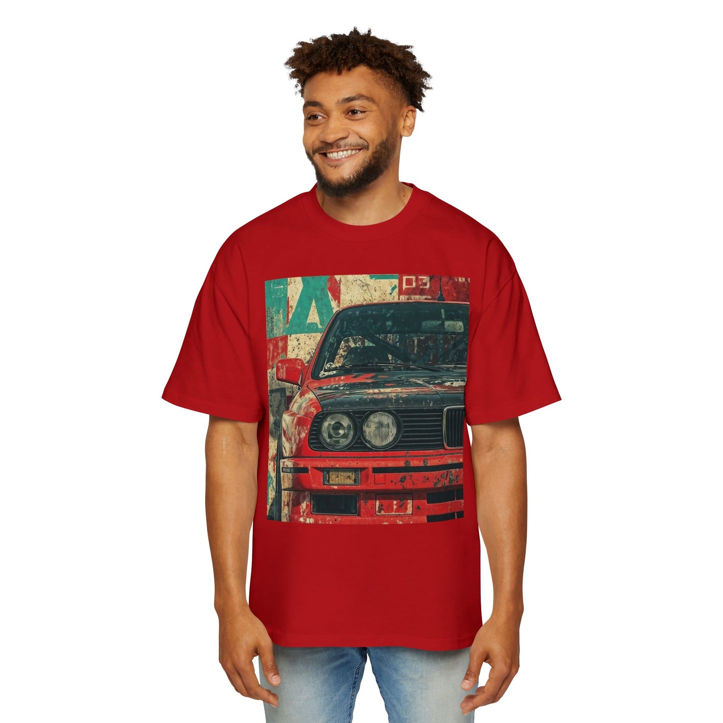 Vintage Racing Car Tee — Retro BMW Front Graphic T-Shirt