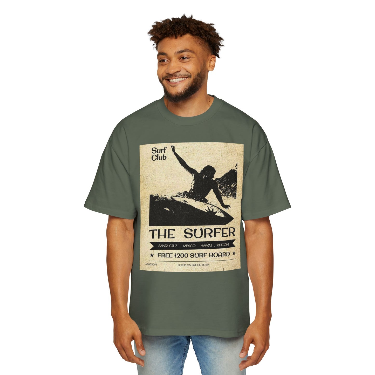 The Surfer Vintage Surf Club Tee — Men's Oversized Surf Graphic T-Shirt