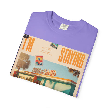 Weekend Staycation Vintage T-Shirt — "I'm Staying the Weekend" Retro Diner Design