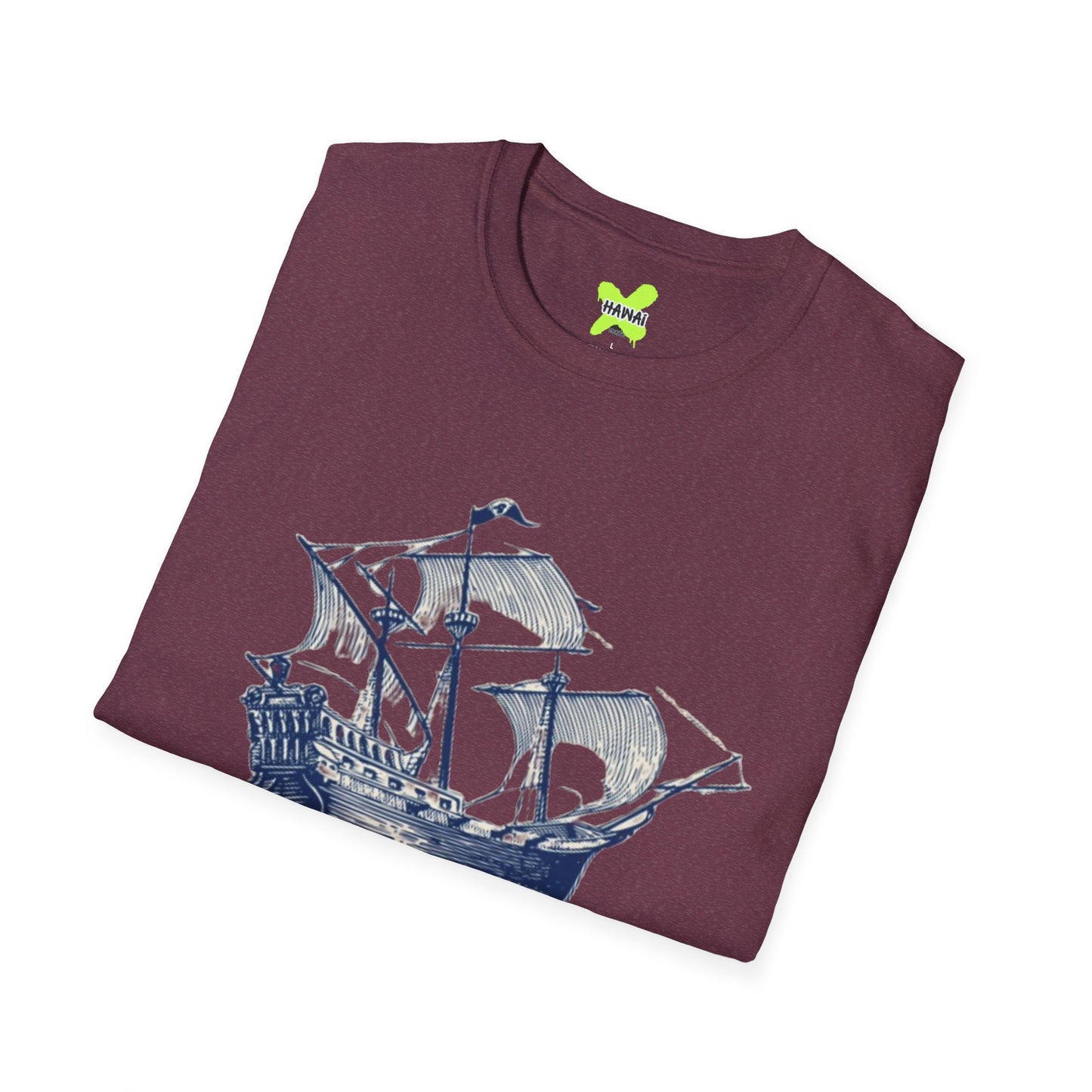 Nautical Adventure Unisex Softstyle T-Shirt - Pirate Ship Design
