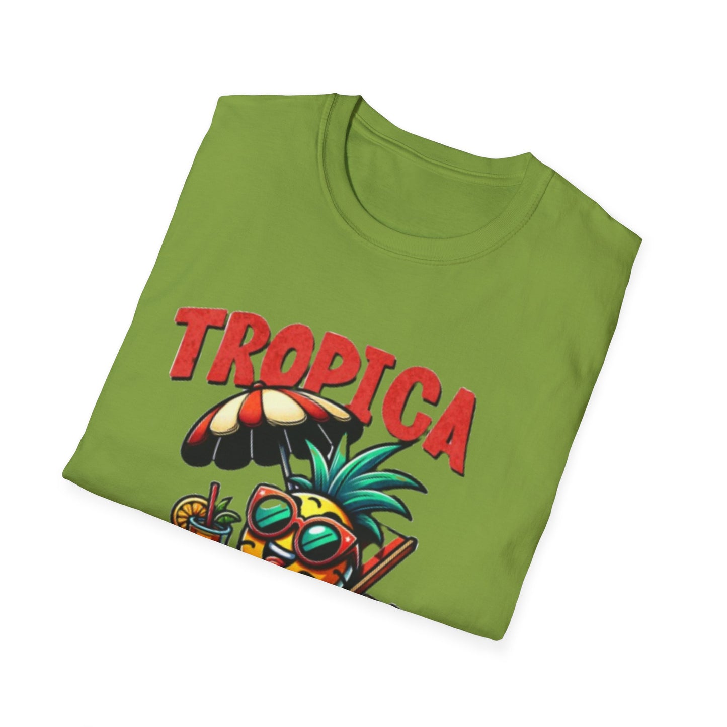 Tropical Vibes Unisex Softstyle T-Shirt - Fun Pineapple Design