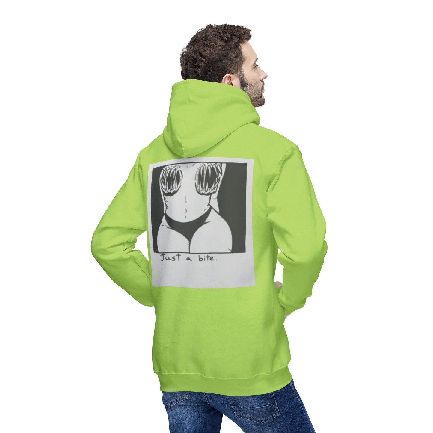 Unisex Hooded Sweatshirt with 'Just a Bite' Design - Casual Comfort for Every Occasion