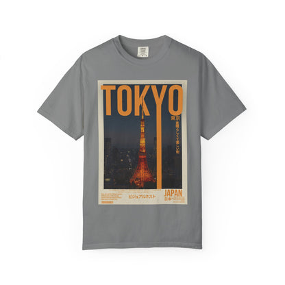 Tokyo Nightscape Graphic T-Shirt — Vintage Japan Tower Travel Poster Tee