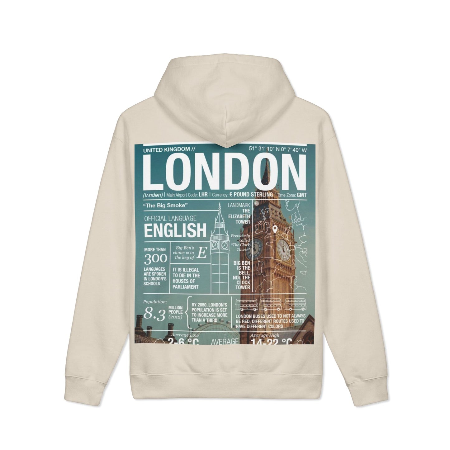 London Big Ben Hoodie – Vintage Travel Graphic Pullover