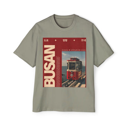 Busan Tram Retro Graphic Tee — Vintage Korea Travel T‑Shirt