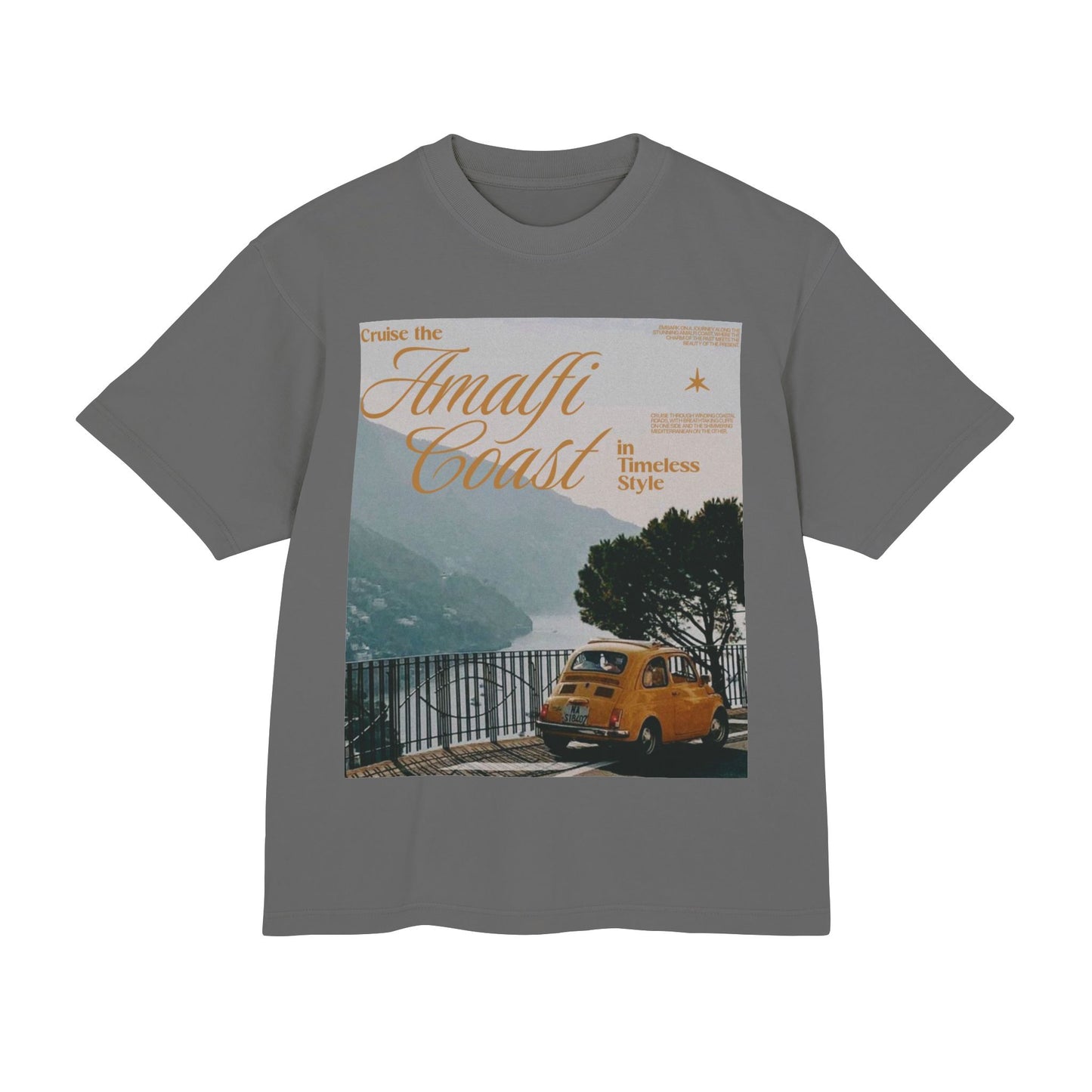 Amalfi Coast Vintage Fiat Tee – Retro Travel Graphic T-Shirt