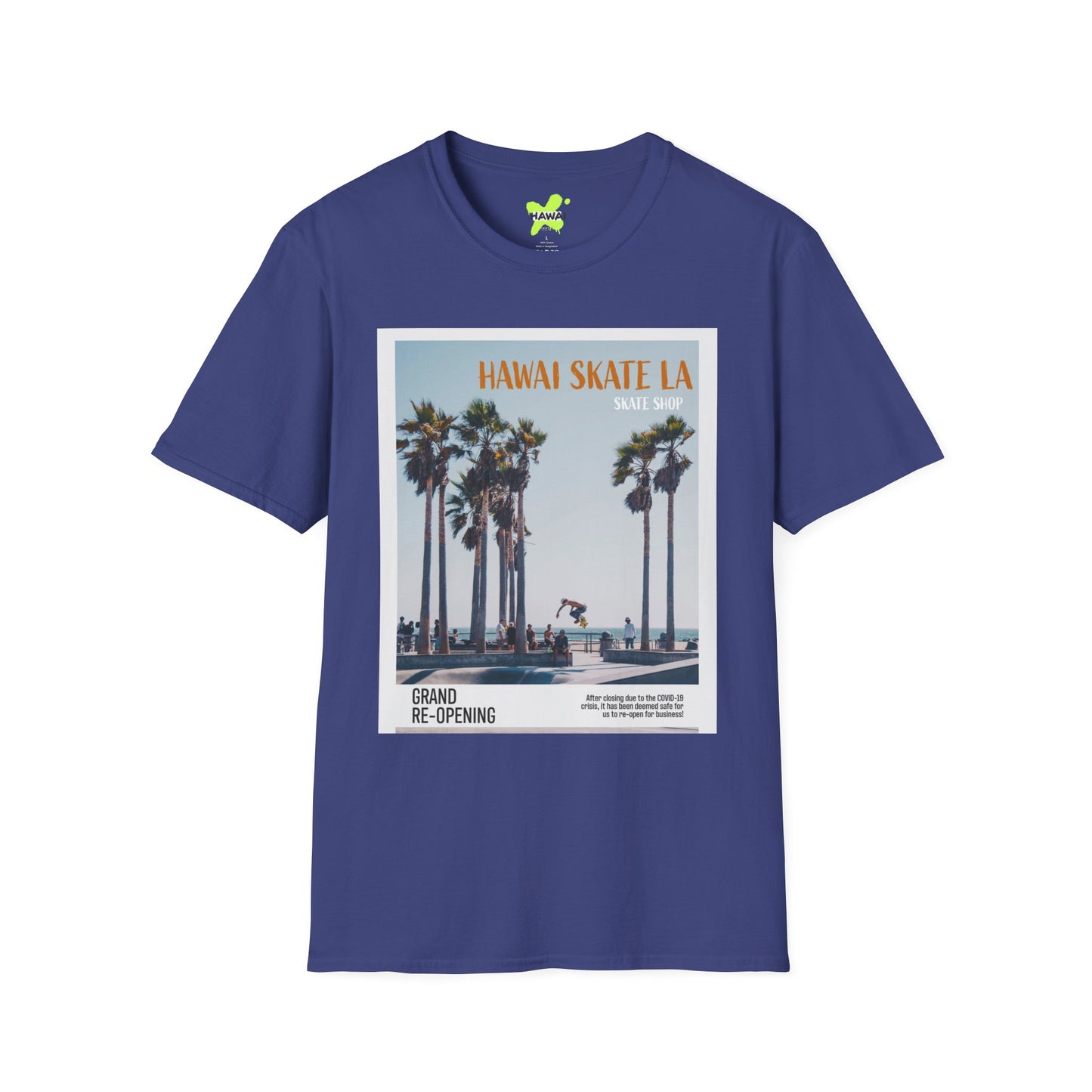 Hawaii Skate LA Unisex Softstyle T-Shirt – Grand Re-Opening Retro Vibe