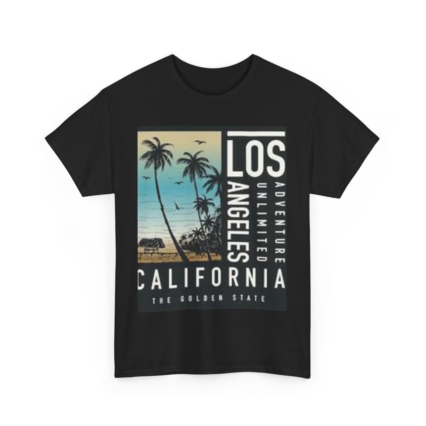 California Adventure Unisex Heavy Cotton Tee, Summer Style Shirt, Beach Vacation Top, Los Angeles Gift, Travel Apparel