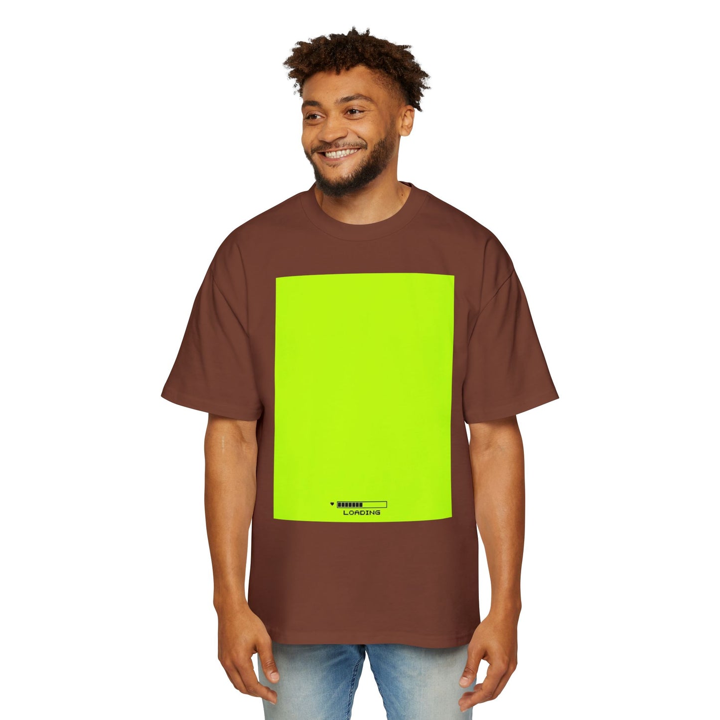 Oversized Tee — Neon Green Minimal Graphic "SUMMER LOVEDAY"