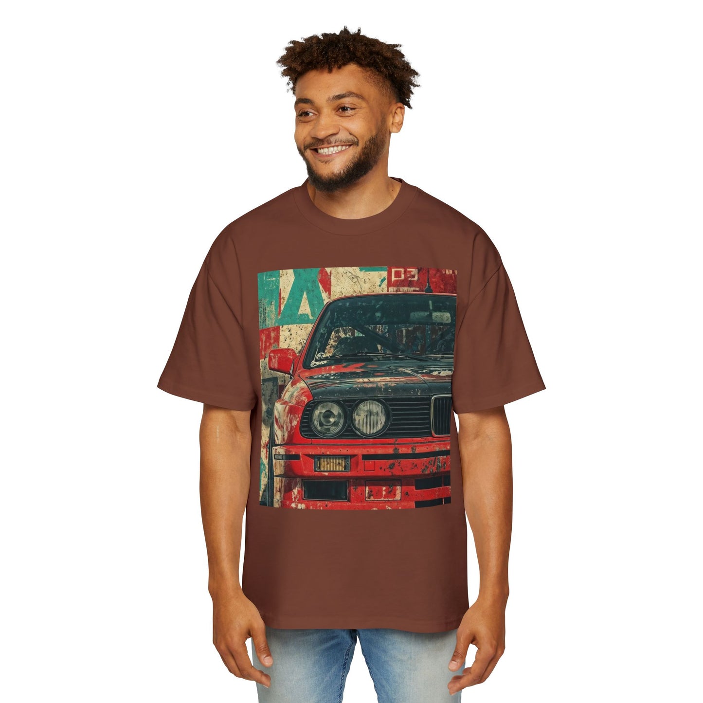 Vintage Racing Car Tee — Retro BMW Front Graphic T-Shirt