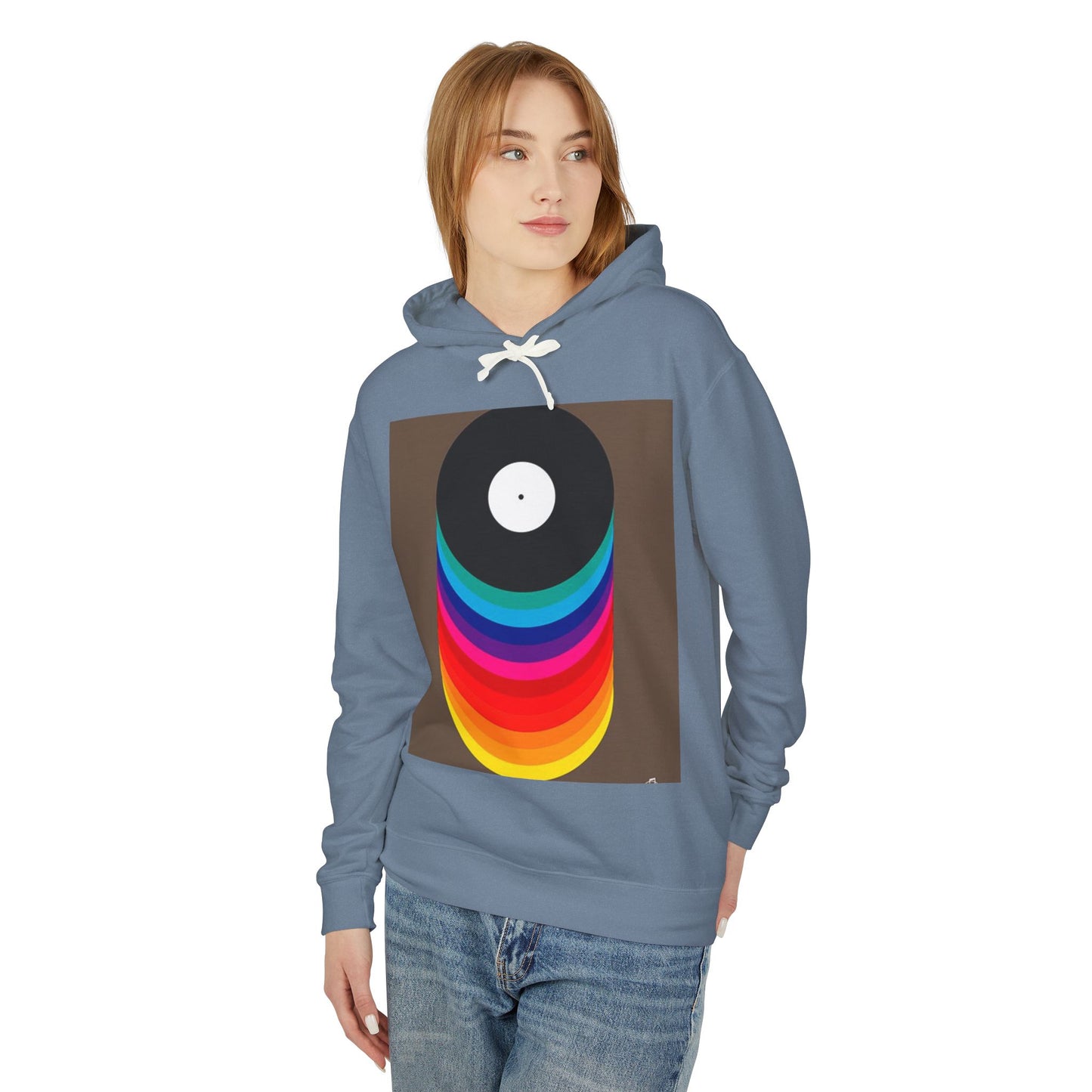 Colorful Vinyl Record Unisex Lightweight Hoodie