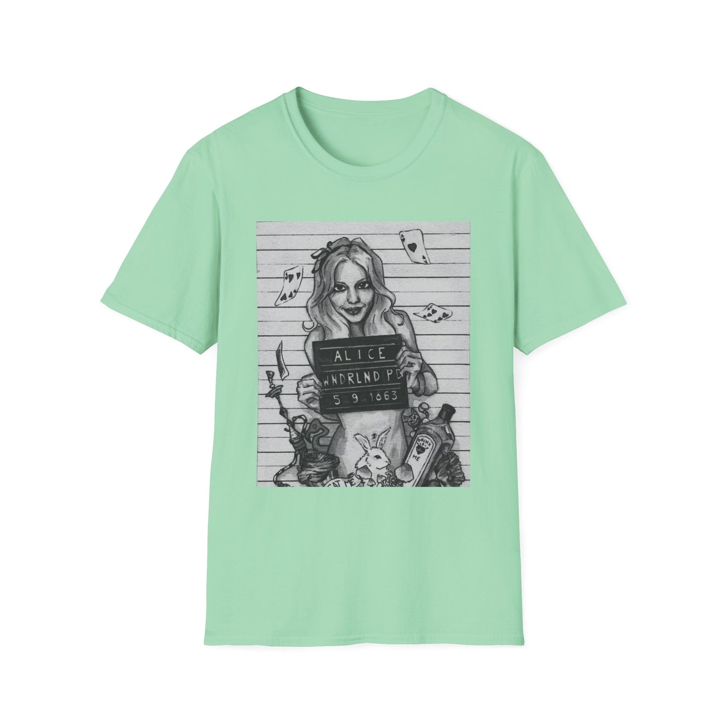 Alice in Wonderland Inspired Softstyle T-Shirt - Vintage Design