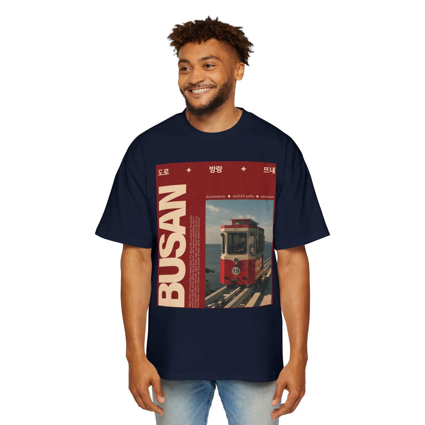 Busan Tram Retro Graphic Tee — Vintage Korea Travel T‑Shirt