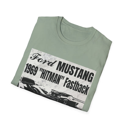 Vintage 1969 Ford Mustang 'Hitman' Unisex T-Shirt - Classic Car Enthusiast Apparel