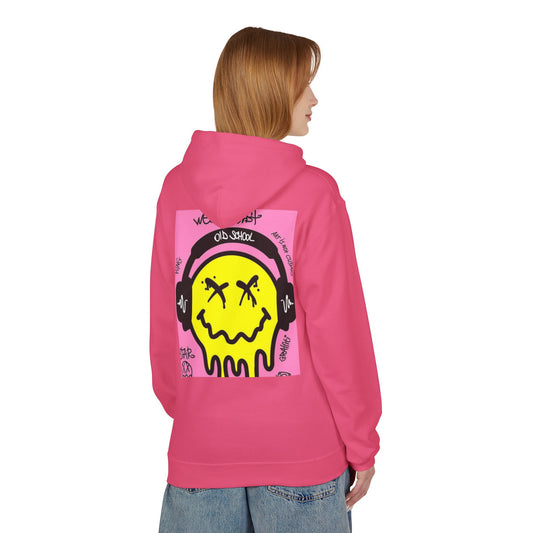 Retro Graffiti Hoodie – Unisex Midweight Fleece with Vibrant Yellow Design