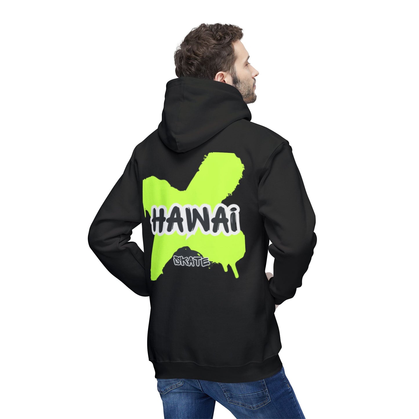 Vibrant Hawaii Graphic Unisex Hooded Sweatshirt - Perfect for Skate Lovers