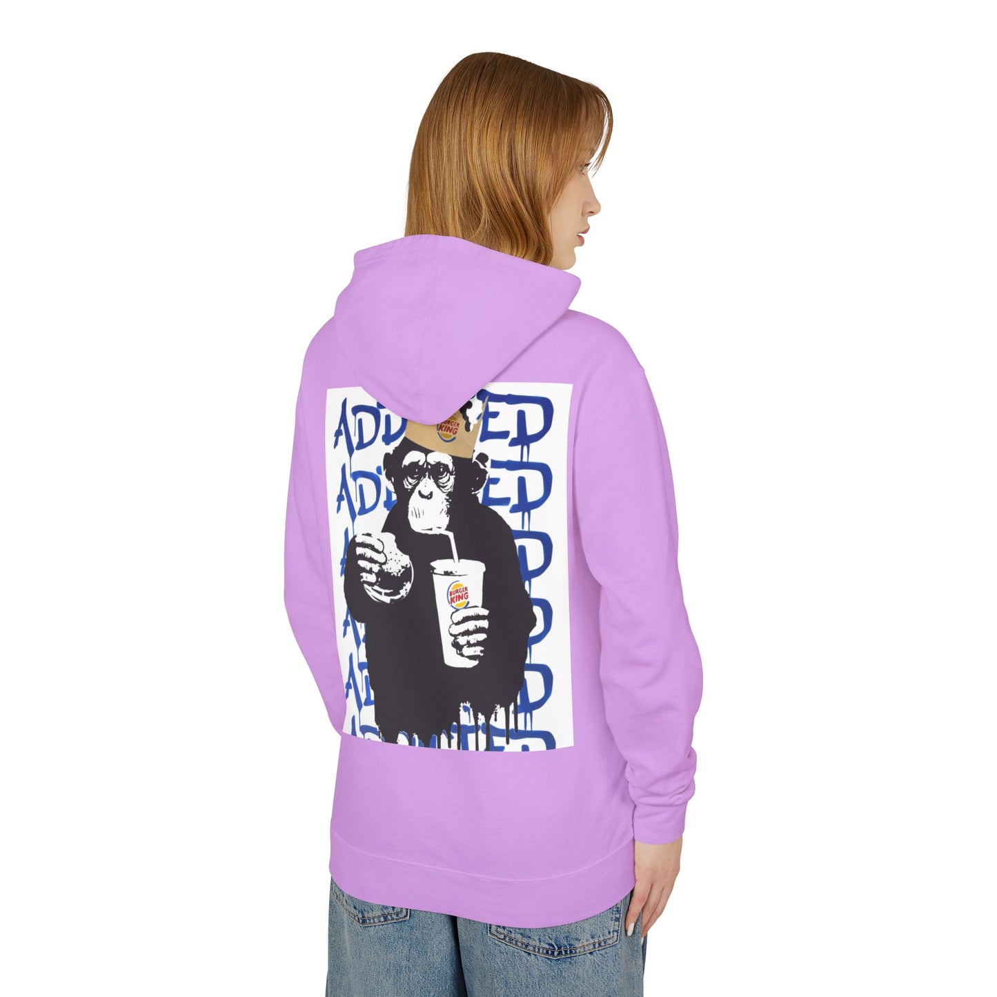 Unisex Lightweight Hooded Sweatshirt - Fun Monkey Design