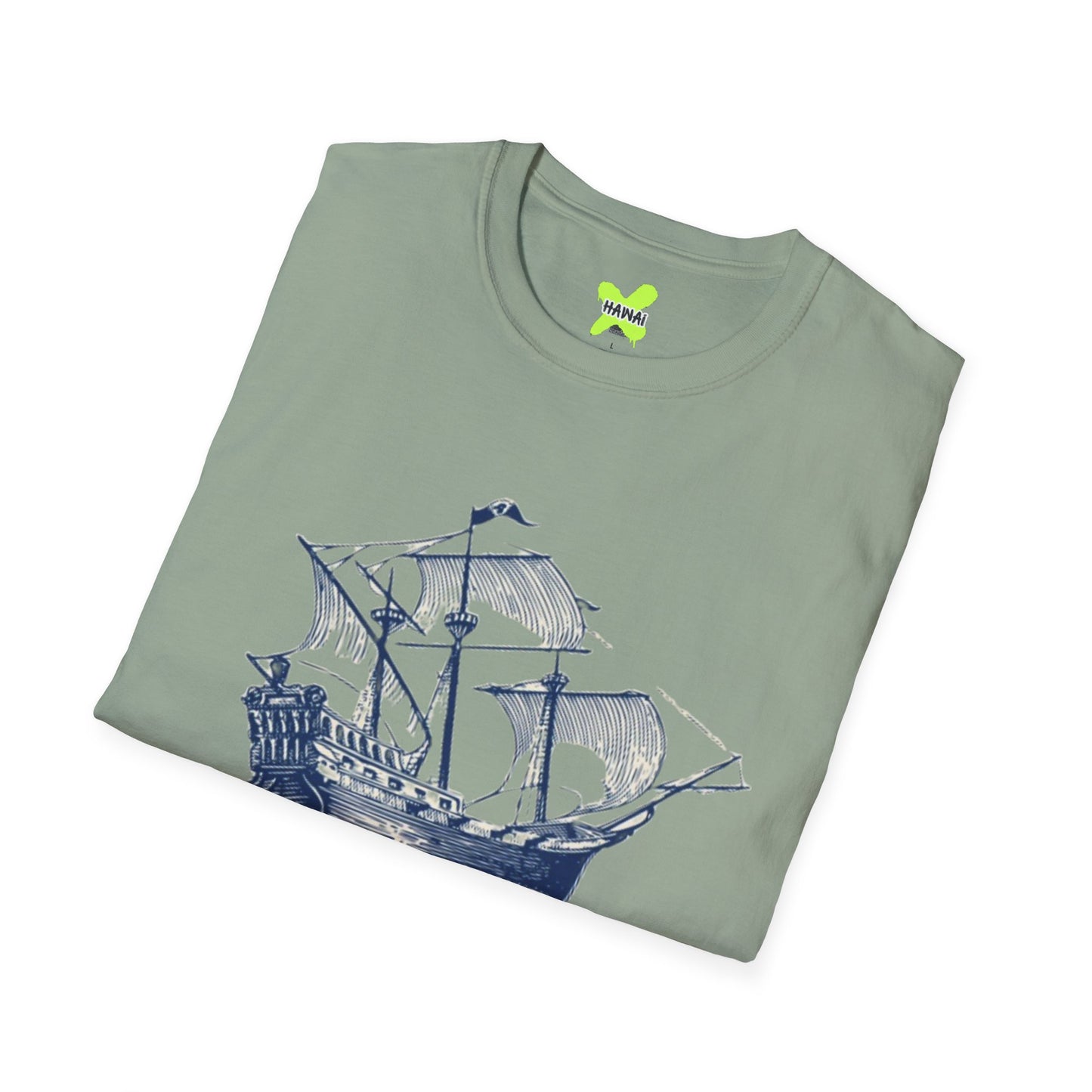 Nautical Adventure Unisex Softstyle T-Shirt - Pirate Ship Design